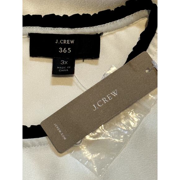J. Crew NWT 365 Ruffle Neck Shell Satin Crepe Top Women's Size 3X Career Office - Picture 6 of 11